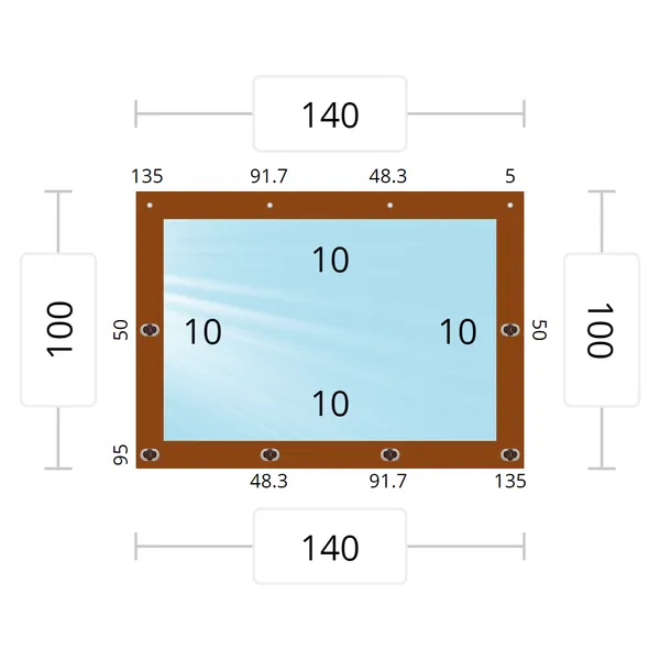 Мягкое окно 140x100 см, для веранды, беседки